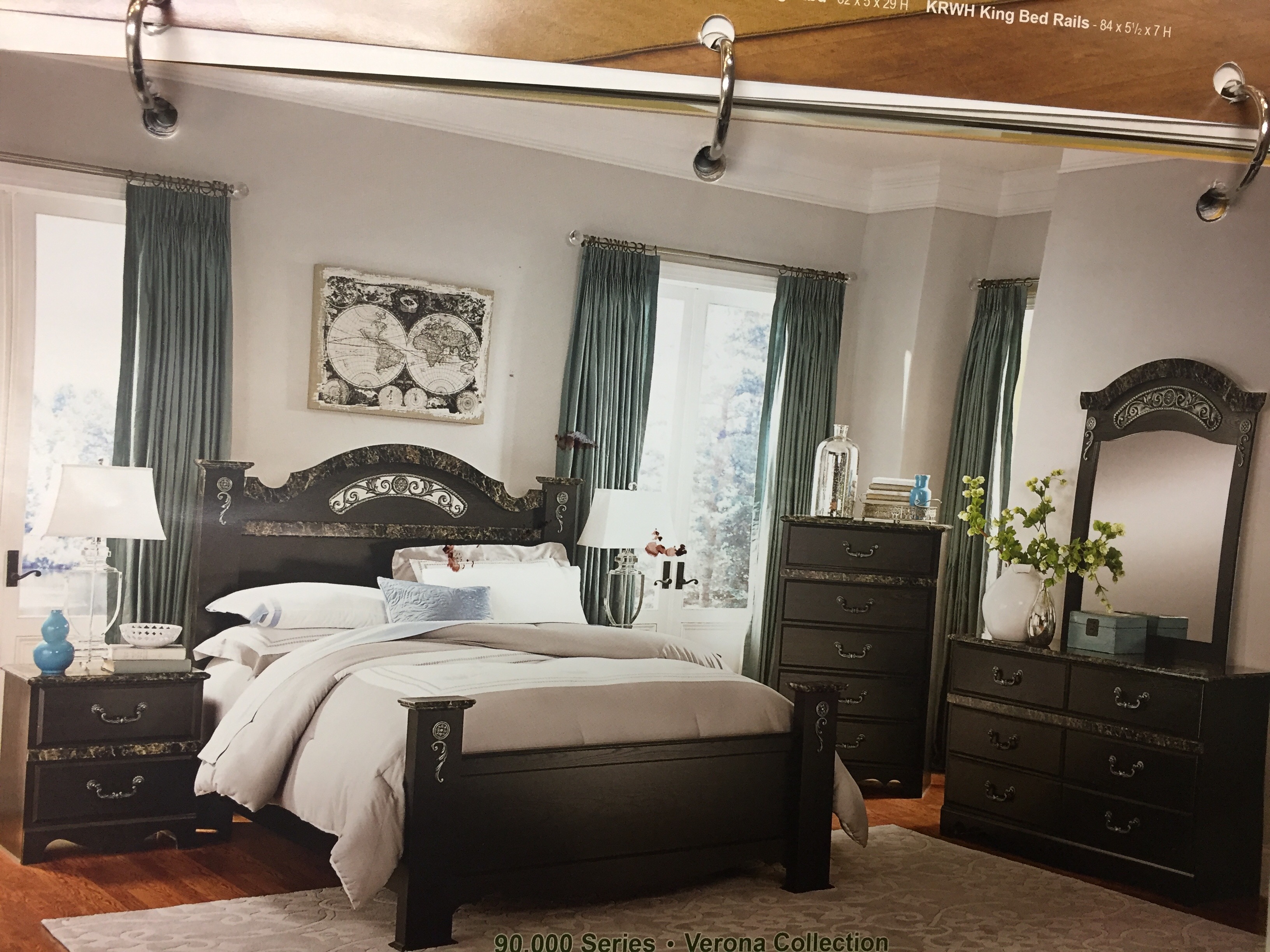 black bedroom furniture with marble top photo - 9
