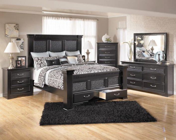 black elegant bedroom furniture photo - 6