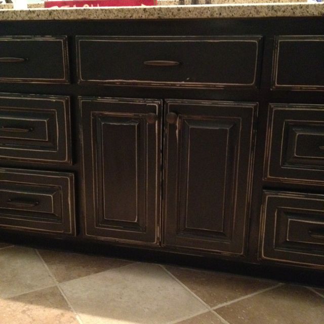 black finish kitchen cabinets photo - 3