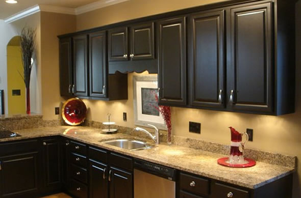 black finish kitchen cabinets photo - 5