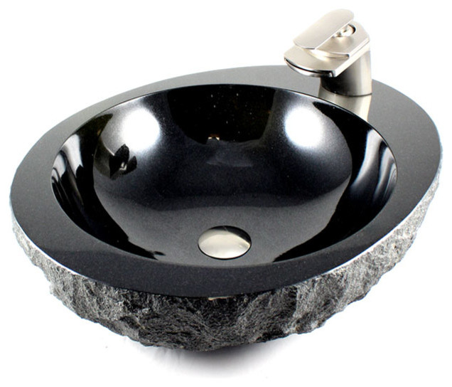black granite bathroom sink photo - 6