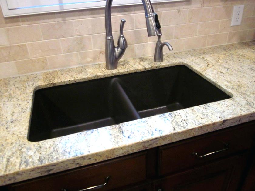 black granite composite sink cleaning photo - 1
