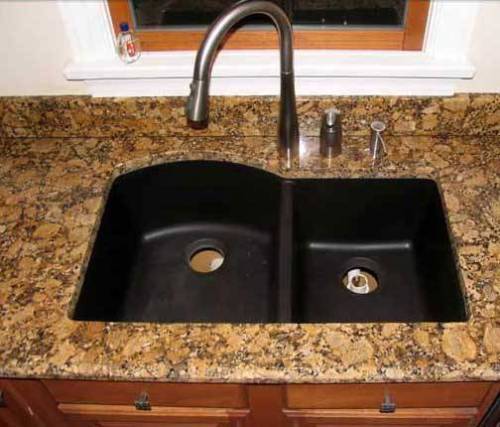 black granite composite sink cleaning photo - 4