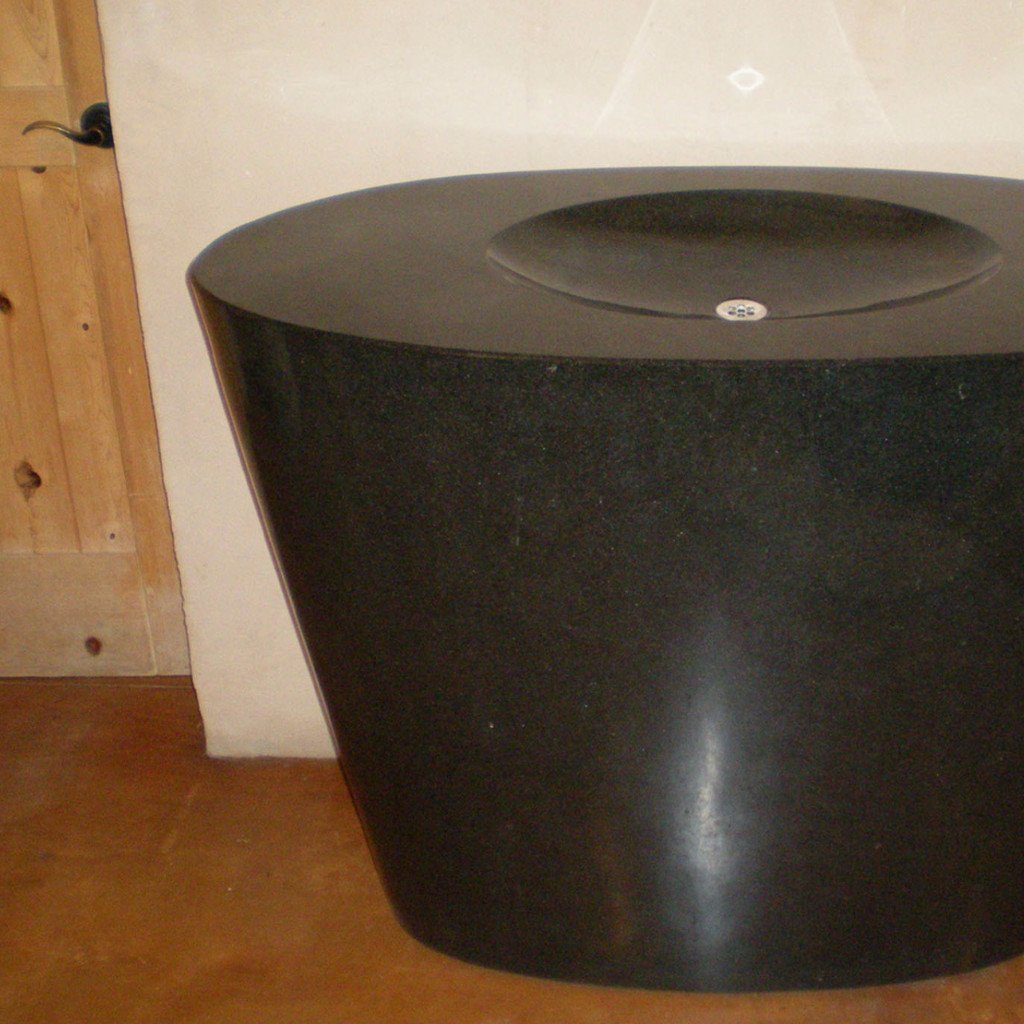 black granite pedestal sink photo - 3