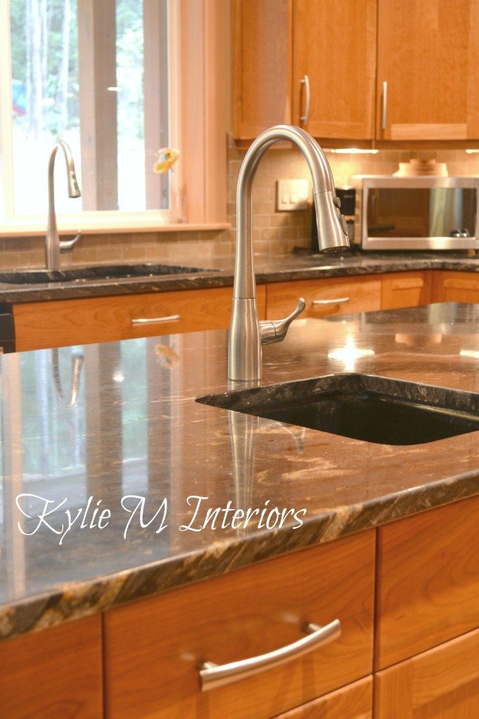 black granite prep sink photo - 4