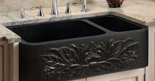 black granite prep sink photo - 7