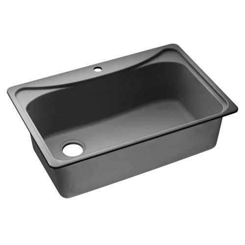 black granite single bowl sink photo - 4