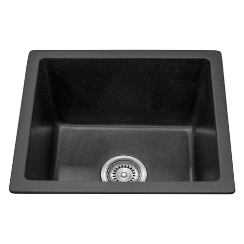 black granite single bowl sink photo - 5