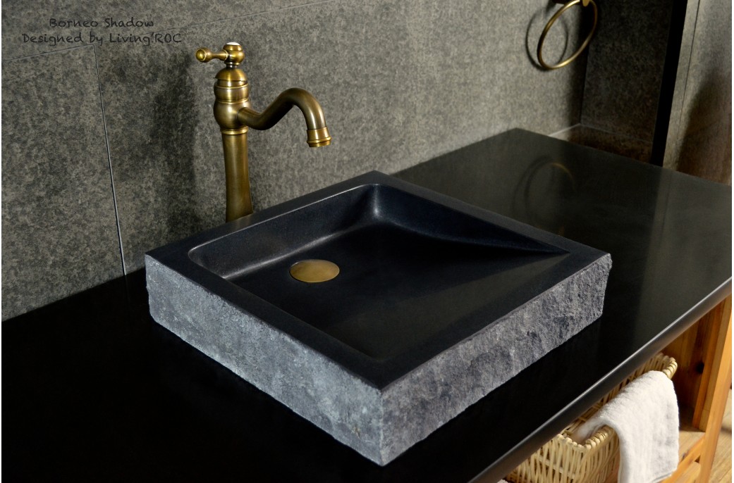 black granite sink photo - 2