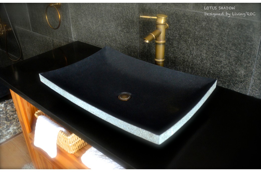 black granite sink photo - 6