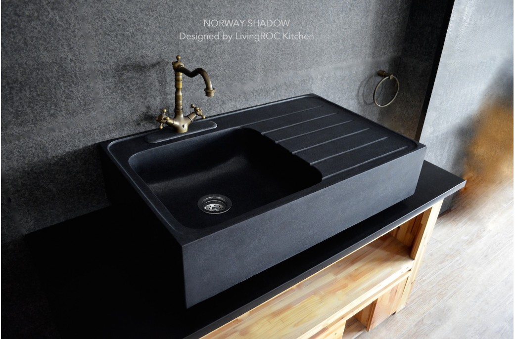 black granite sink photo - 8