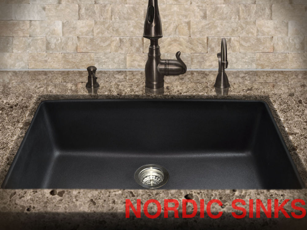 black granite sink and faucet photo - 7