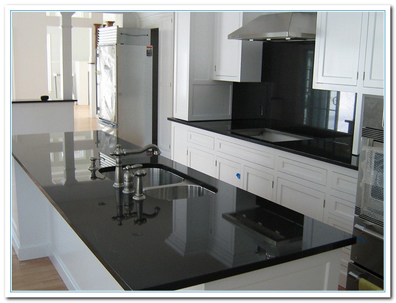 black kitchen cabinets and granite countertops photo - 5