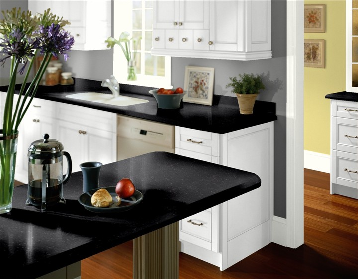 black kitchen cabinets and gray walls photo - 10