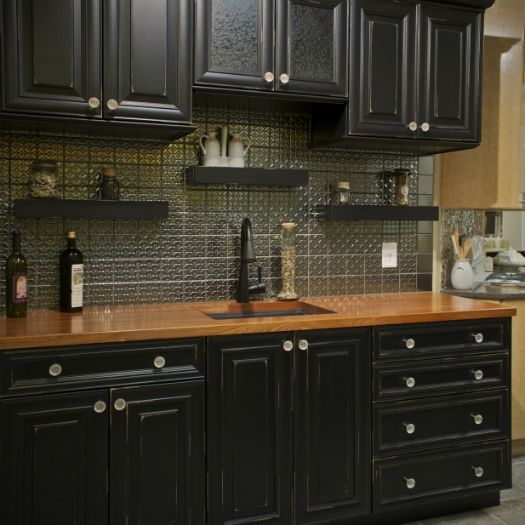 black kitchen cabinets countertops photo - 8