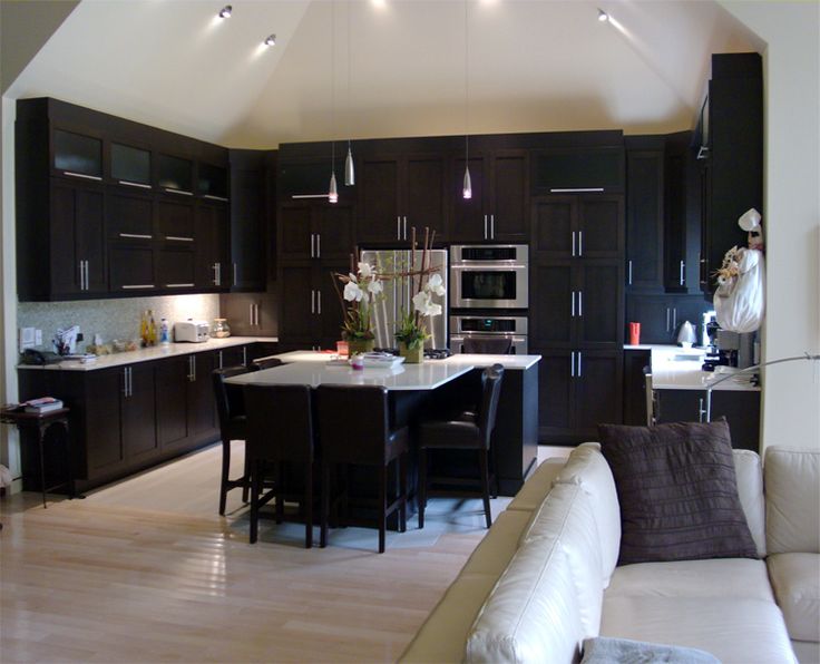 black kitchen cabinets flooring photo - 6