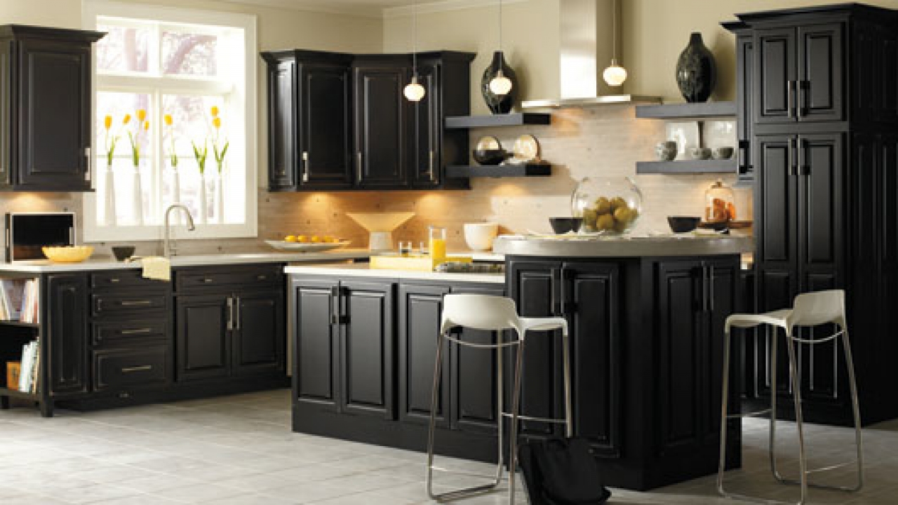 black kitchen cabinets knobs photo - 3