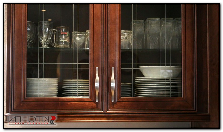 black kitchen cabinets with glass inserts photo - 1