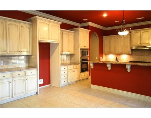 black kitchen cabinets with red walls photo - 8