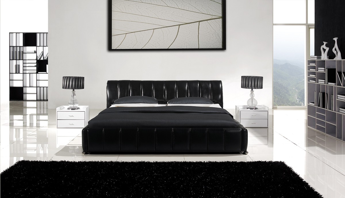 black leather bedroom furniture photo - 4
