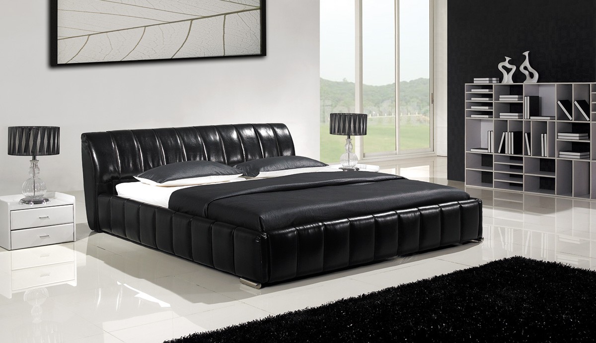 black leather bedroom furniture photo - 7