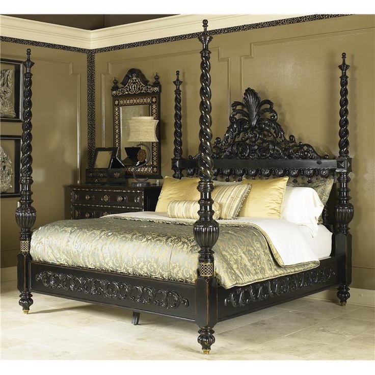 black ornate bedroom furniture photo - 6