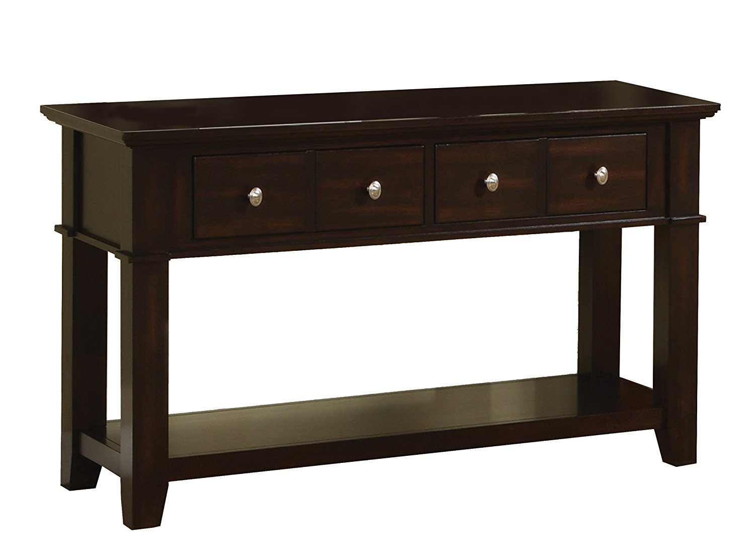 black sofa table with drawers photo - 2