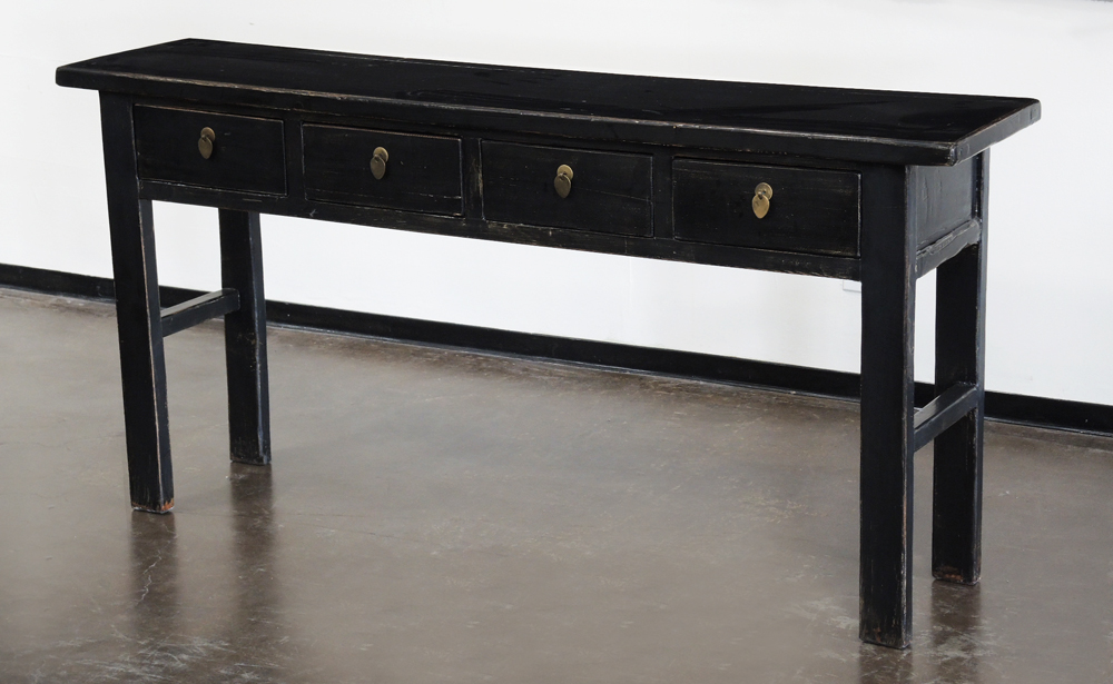 black sofa table with drawers photo - 3