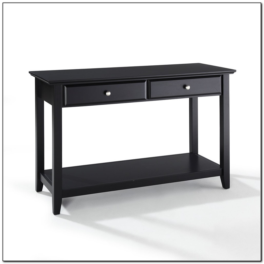 black sofa table with drawers photo - 4
