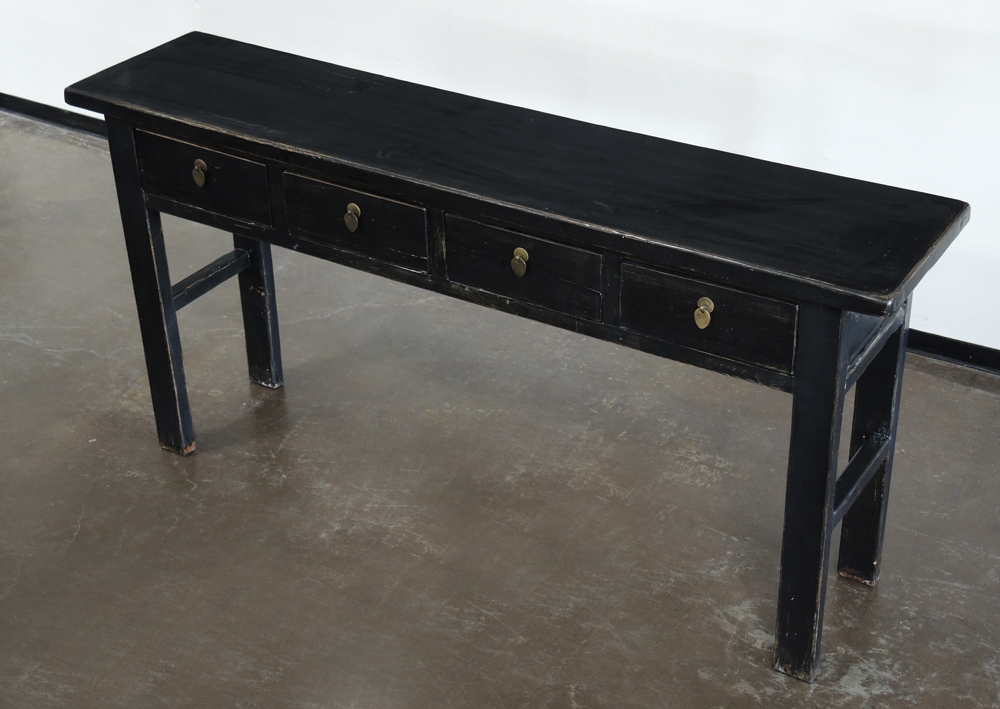 black sofa table with drawers photo - 7