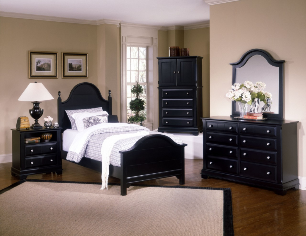 black twin bedroom furniture photo - 2