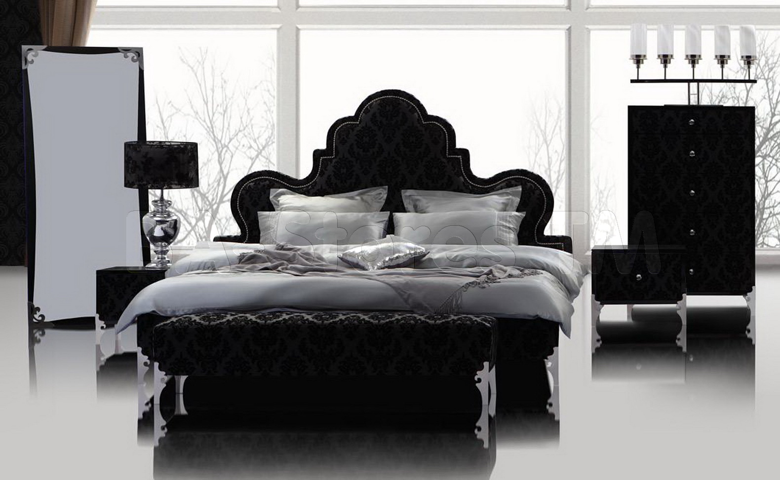 black victorian bedroom furniture photo - 1