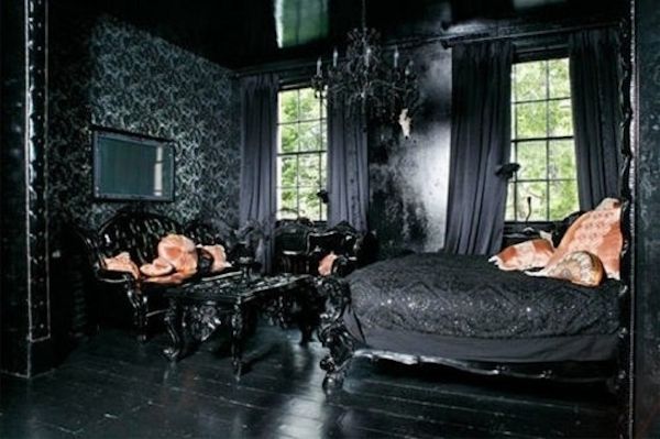 black victorian bedroom furniture photo - 3