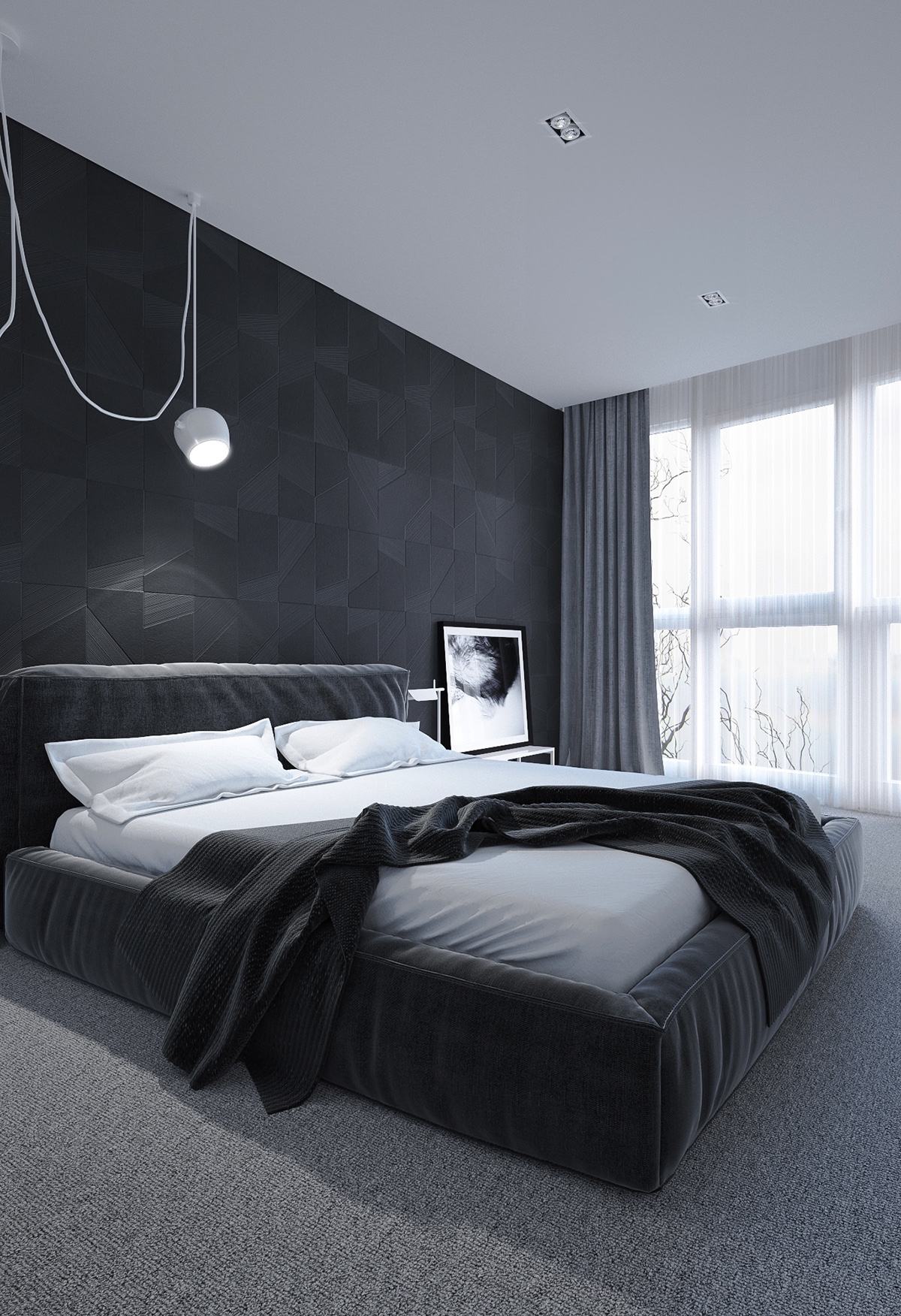 black white bedroom designs photo - 10