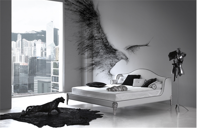 black white bedroom designs photo - 2