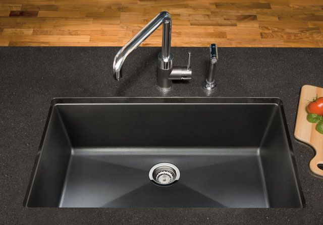 blanco black granite sink photo - 2