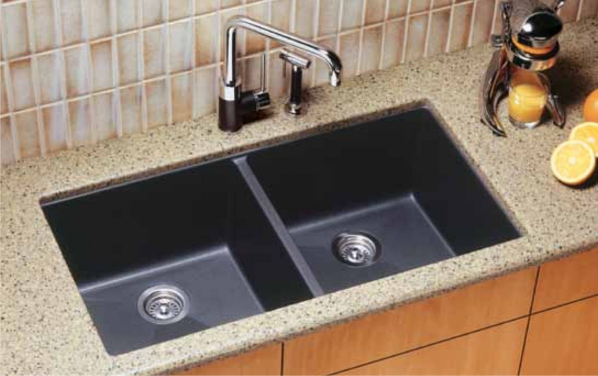 blanco black granite sink photo - 6