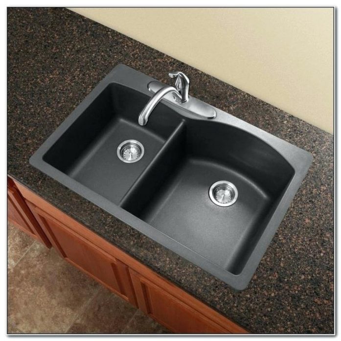 blanco black granite sink photo - 8