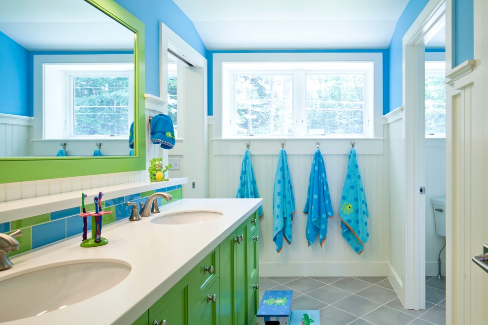 blue and green kids bathroom ideas photo - 1