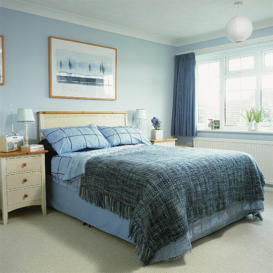 blue and white bedroom accessories photo - 5