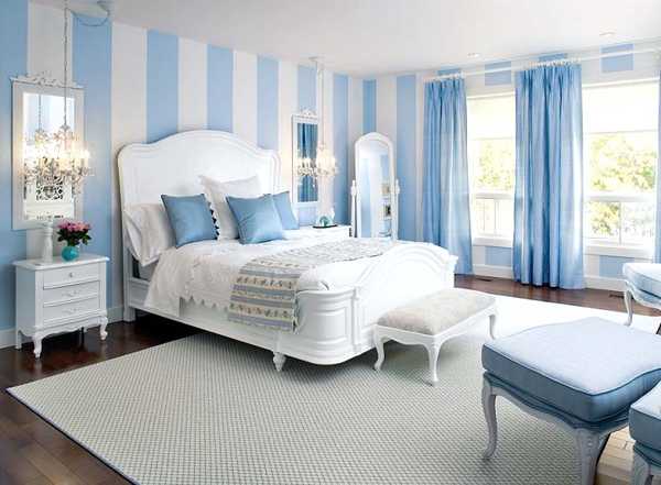 blue and white bedroom decorating ideas photo - 3