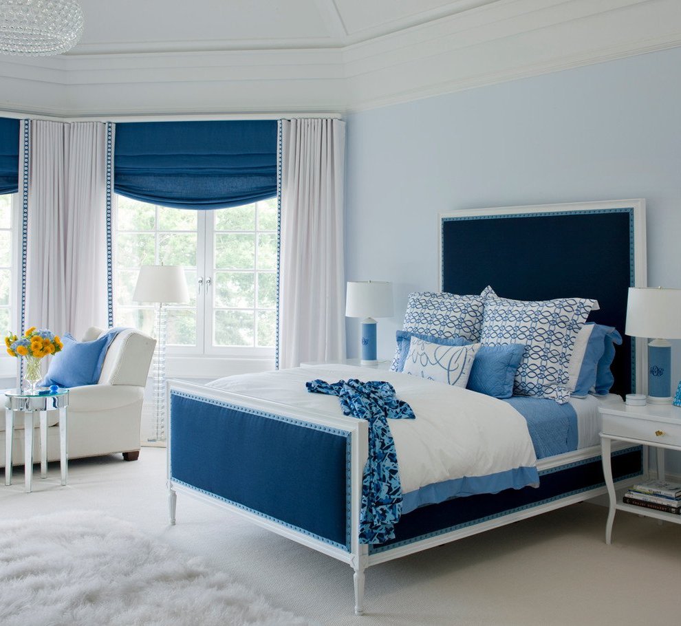 blue and white bedroom design ideas photo - 5