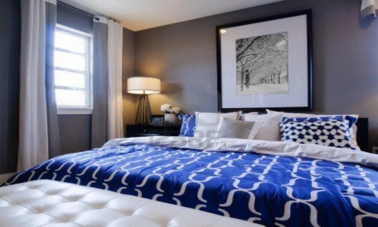 blue and white bedrooms designs photo - 5