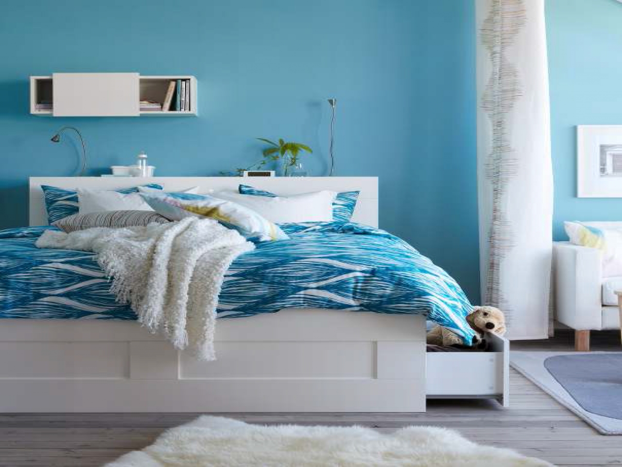 blue and white bedrooms for girls photo - 4