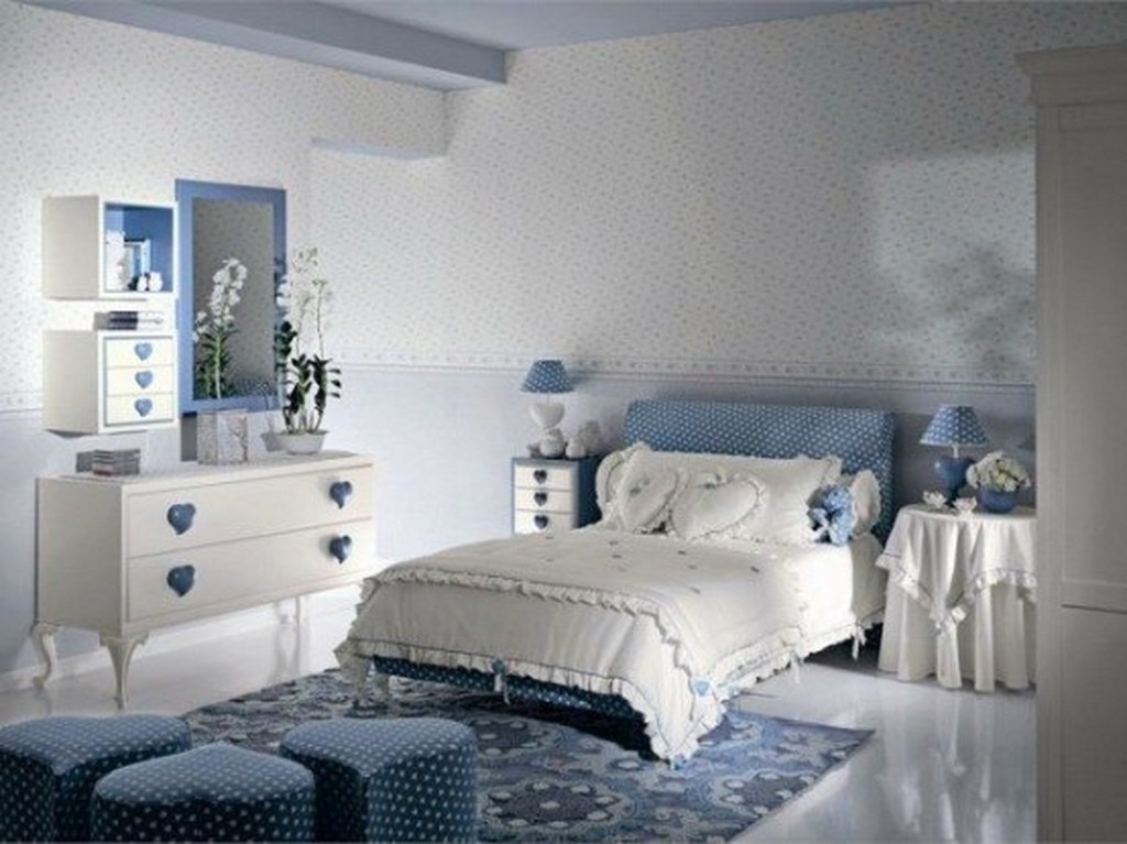blue and white bedrooms for girls photo - 5