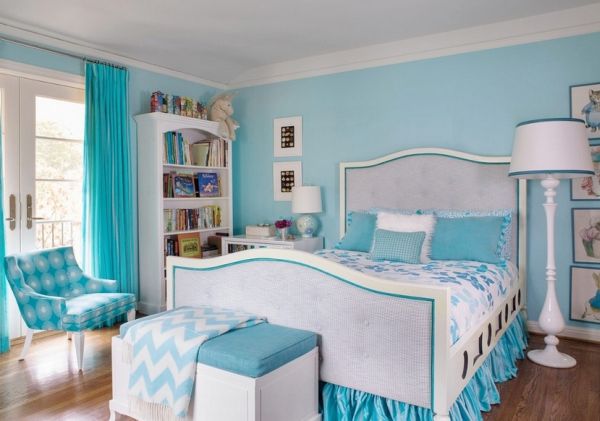 blue and white bedrooms for girls photo - 8