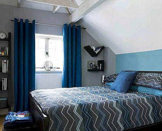 blue black bedroom designs photo - 4