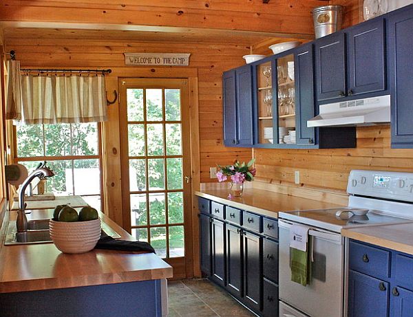 blue country kitchen designs photo - 2