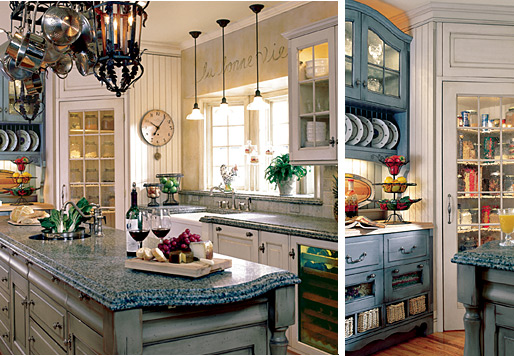 blue country kitchen designs photo - 3