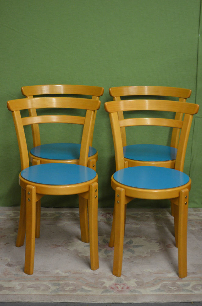 blue retro kitchen chairs photo - 3